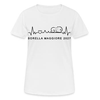 Tu Sarai Sorella Maggiore 2027 Battito Cardiaco - Frauen T-Shirt atmungsaktiv - Weiß - Vorne - AI Model Female 172 dark (172cm)
