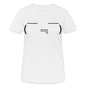 Émotique ( ̄『 ̄) affamée Kaomoji bave - T-shirt respirant Femme - blanc - Devant - AI Model Female 172 dark (172cm)
