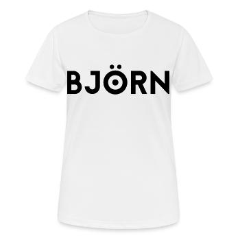Prénom Björn - T-shirt respirant Femme - blanc - Devant - AI Model Female 172 dark (172cm)
