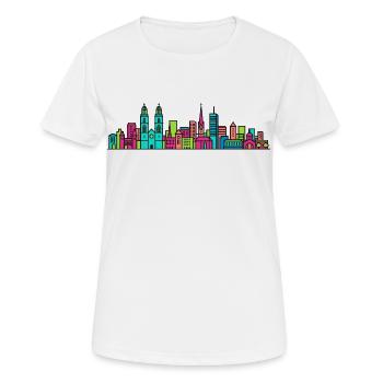 Zurich City Skyline Grossmunster Modern Art - Women's Breathable T-Shirt - white - Front - AI Model Female 172 dark (172cm)
