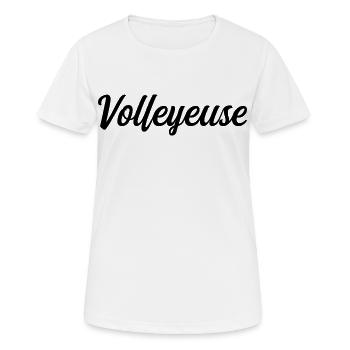 Volleyeuse Sportive Ballon Filet Smash Jeu - T-shirt respirant Femme - blanc - Devant - AI Model Female 172 dark (172cm)