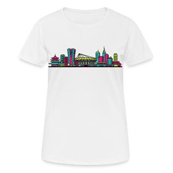 Industrie de la Skyline de la ville de Kawasak Art moderne - T-shirt respirant Femme - blanc - Devant - AI Model Female 172 dark (172cm)