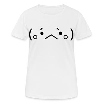 Sad Emote (。 •́︿•̀｡ ) disappointed - Women's Breathable T-Shirt - white - Front - AI Model Female 172 dark (172cm)
