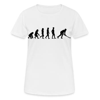 Unihockey Evolution - Frauen T-Shirt atmungsaktiv - Weiß - Vorne - AI Model Female 172 dark (172cm)