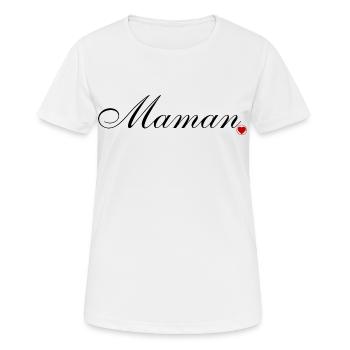 Maman et coeur. Amour pour maman - T-shirt respirant Femme - blanc - Devant - AI Model Female 172 dark (172cm)
