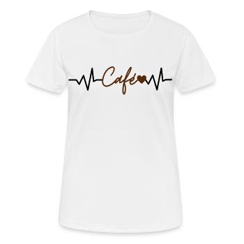 Amoureux du café - Electrocardiogramme - Coeur - T-shirt respirant Femme - blanc - Devant - AI Model Female 172 dark (172cm)