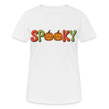 Spooky Pumpkin Lettering - Women's Breathable T-Shirt - white - Front - AI Model Female 172 dark (172cm)