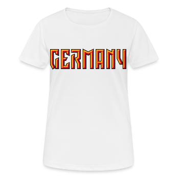 Lettrage Allemagne (Relief / 3D / 3C) - T-shirt respirant Femme - blanc - Devant - AI Model Female 172 dark (172cm)