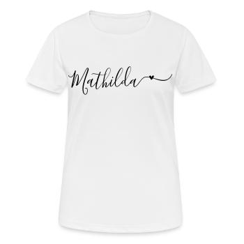 Mathilda Name Vorname Dekorativ - Frauen T-Shirt atmungsaktiv - Weiß - Vorne - AI Model Female 172 dark (172cm)
