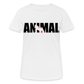 Animal Workout Gym Orginal von Mikeavelli © - Frauen T-Shirt atmungsaktiv - Weiß - Vorne - AI Model Female 172 dark (172cm)