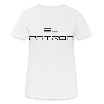 El Patron Lettering – Stylischer Spruch - Frauen T-Shirt atmungsaktiv - Weiß - Vorne - AI Model Female 172 dark (172cm)