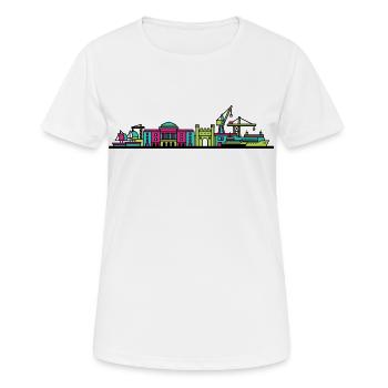 Orpheline urbain Xscape de Milton Keynes Modern Line Art - T-shirt respirant Femme - blanc - Devant - AI Model Female 172 dark (172cm)