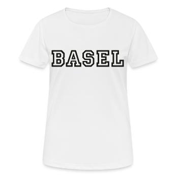 Basel - Frauen T-Shirt atmungsaktiv - Weiß - Vorne - AI Model Female 172 dark (172cm)