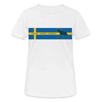 Schweden - Sverige - Sweden - Elch - Frauen T-Shirt atmungsaktiv - Weiß - Vorne - AI Model Female 172 dark (172cm)