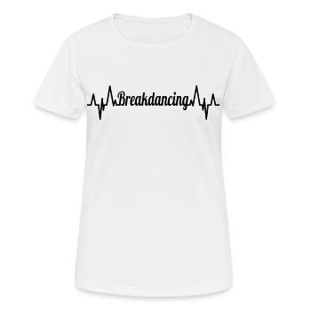 Breakdance EKG Herzlinie - Frauen T-Shirt atmungsaktiv - Weiß - Vorne - AI Model Female 172 dark (172cm)