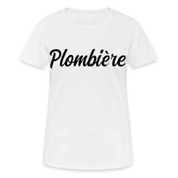 Plombière Chauffagiste Réparation Canalisations Pr - T-shirt respirant Femme - blanc - Devant - AI Model Female 172 dark (172cm)