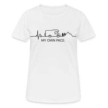 MY OWN PACE.  (ECG - color customizable) - Women's Breathable T-Shirt - white - Front - AI Model Female 172 dark (172cm)