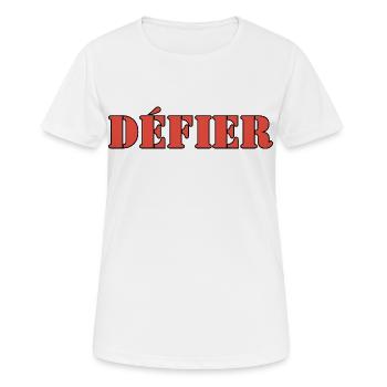 DÉFIER - T-shirt respirant Femme - blanc - Devant - AI Model Female 172 dark (172cm)