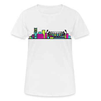 Wolverhampton City Skyline St Peter's Line Art - Women's Breathable T-Shirt - white - Front - AI Model Female 172 dark (172cm)