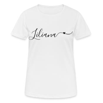 Liliana Prénom Décoratif - T-shirt respirant Femme - blanc - Devant - AI Model Female 172 dark (172cm)