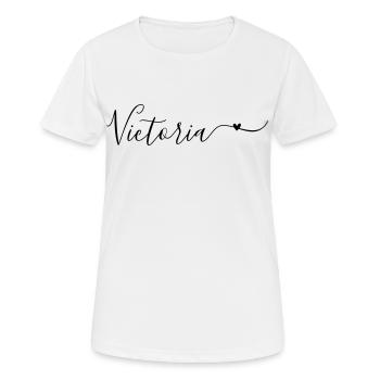 Prénom Victoria Prénom décoratif - T-shirt respirant Femme - blanc - Devant - AI Model Female 172 dark (172cm)