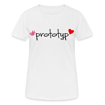 Hashtag prototype Inscription T-shirt - T-shirt respirant Femme - blanc - Devant - AI Model Female 172 dark (172cm)