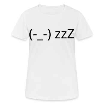 Émotique (-_-) zzZ de sommeil Kaomoji fatigué - T-shirt respirant Femme - blanc - Devant - AI Model Female 172 dark (172cm)