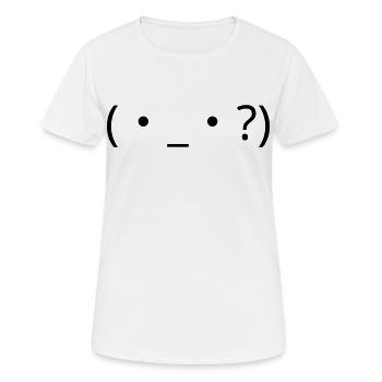 Verwirrtes Emote (・_・?) Fragezeichen - Frauen T-Shirt atmungsaktiv - Weiß - Vorne - AI Model Female 172 dark (172cm)