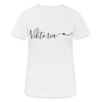 Prénom de famille Viktoria Prénom décoratif - T-shirt respirant Femme - blanc - Devant - AI Model Female 172 dark (172cm)