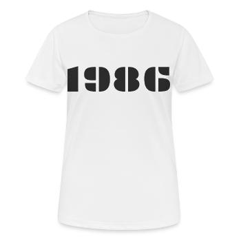 1986 - T-shirt respirant Femme - blanc - Devant - AI Model Female 172 dark (172cm)