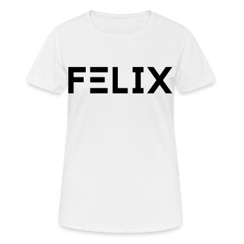 Prénom Felix - T-shirt respirant Femme - blanc - Devant - AI Model Female 172 dark (172cm)
