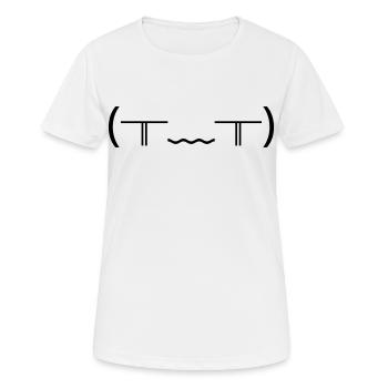 Pleurer Émotions (╥_╥) Des larmes violentes - T-shirt respirant Femme - blanc - Devant - AI Model Female 172 dark (172cm)