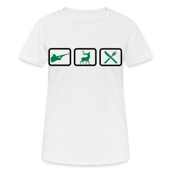 jagd - Frauen T-Shirt atmungsaktiv - Weiß - Vorne - AI Model Female 172 dark (172cm)