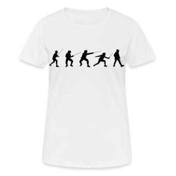 Tactiques d’escrime - T-shirt respirant Femme - blanc - Devant - AI Model Female 172 dark (172cm)
