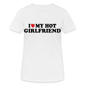 J'aime ma copine sexy - T-shirt respirant Femme - blanc - Devant - AI Model Female 172 dark (172cm)