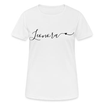 Leonora Nom de famille Prénom décoratif - T-shirt respirant Femme - blanc - Devant - AI Model Female 172 dark (172cm)
