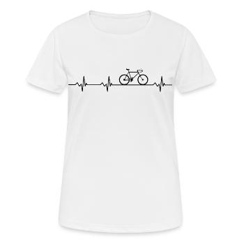 Pulsschlag Fahrrad - Frauen T-Shirt atmungsaktiv - Weiß - Vorne - AI Model Female 172 dark (172cm)
