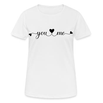 You and Me - T-shirt respirant Femme - blanc - Devant - AI Model Female 172 dark (172cm)