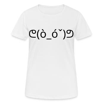 Émote Muscle ᕦ(ò_ó ˇ)ᕤ Kaomoji Fort - T-shirt respirant Femme - blanc - Devant - AI Model Female 172 dark (172cm)