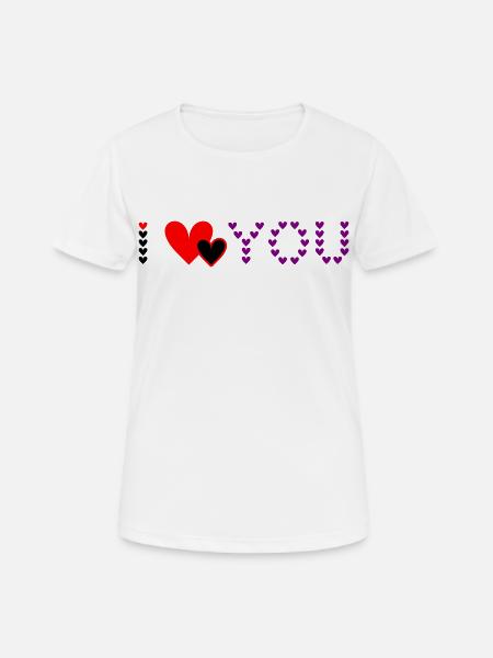 Heart Design Purple Love Hearts - Women's Breathable T-Shirt - white