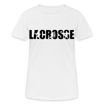 Lacrosse - Frauen T-Shirt atmungsaktiv - Weiß - Vorne - AI Model Female 172 dark (172cm)