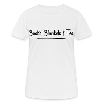 Bücher, Decken und Tee - Frauen T-Shirt atmungsaktiv - Weiß - Vorne - AI Model Female 172 dark (172cm)