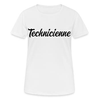 Technicienne Spécialisée Maintenance Réparation Pr - T-shirt respirant Femme - blanc - Devant - AI Model Female 172 dark (172cm)