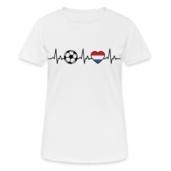 Niederlande Fußball Herzschlag Niederländer - Frauen T-Shirt atmungsaktiv - Weiß - Vorne - AI Model Female 172 dark (172cm)