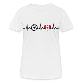 Kanada Fußball Herzschlag Kanada Flagge - Frauen T-Shirt atmungsaktiv - Weiß - Vorne - AI Model Female 172 dark (172cm)