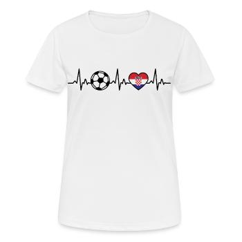 Croatie Football Heartbeat Croatie - T-shirt respirant Femme - blanc - Devant - AI Model Female 172 dark (172cm)