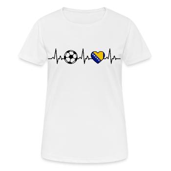 Bosnien und Herzegowina Fußball Herzschlag  - Frauen T-Shirt atmungsaktiv - Weiß - Vorne - AI Model Female 172 dark (172cm)