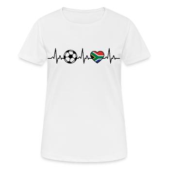 Football Sud-Afrique Heartbeat Drapeau sud-africain - T-shirt respirant Femme - blanc - Devant - AI Model Female 172 dark (172cm)