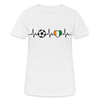 Côte d’Ivoire Football Heartbeat Côte d’Ivoire - T-shirt respirant Femme - blanc - Devant - AI Model Female 172 dark (172cm)