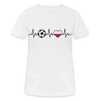Pologne Football Heartbeat Pologne - T-shirt respirant Femme - blanc - Devant - AI Model Female 172 dark (172cm)